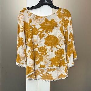 Papermoon Mustard and White Floral Blouse